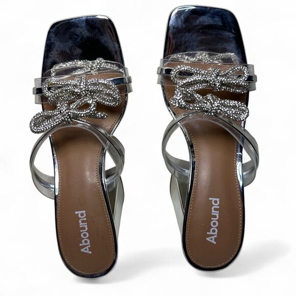 ABOUND Kitch Rhinestone Block Heel Sandal, Silver Metallic, Size 8, NWOB - Picture 8 of 14